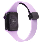 For Apple Watch SE 2022 44mm Magnetic Buckle Slim Silicone Watch Band(Lavender)