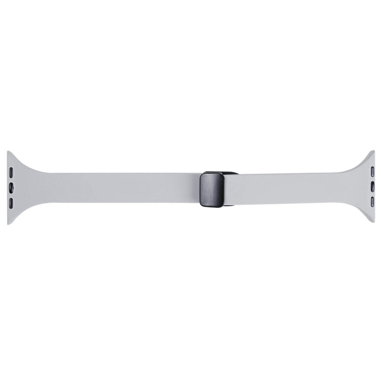 For Apple Watch 7 41mm Magnetic Buckle Slim Silicone Watch Band(Light Grey) - Watch Bands by PMC TechLife | Online Shopping South Africa | PMC TechLife