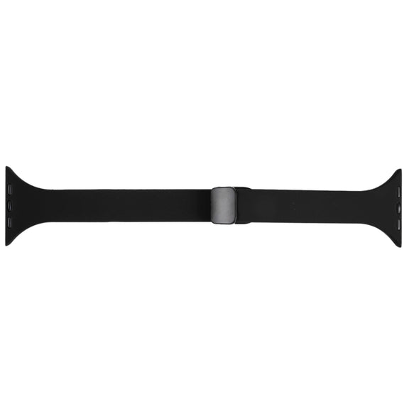 For Apple Watch SE 40mm Magnetic Buckle Slim Silicone Watch Band(Black)