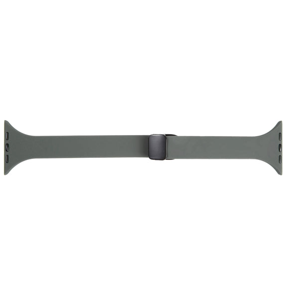 For Apple Watch SE 40mm Magnetic Buckle Slim Silicone Watch Band(Army Green)