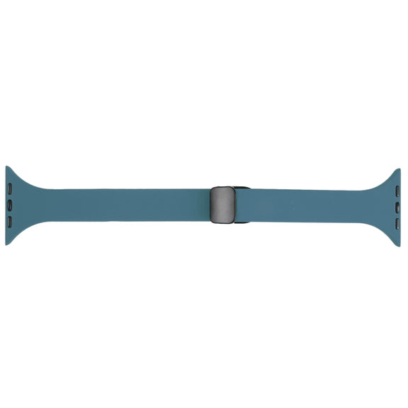 For Apple Watch SE 44mm Magnetic Buckle Slim Silicone Watch Band(Light Green)
