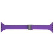 For Apple Watch SE 44mm Magnetic Buckle Slim Silicone Watch Band(Dark Purple)