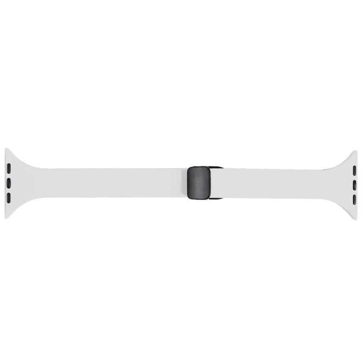 For Apple Watch SE 44mm Magnetic Buckle Slim Silicone Watch Band(White) - Watch Bands by PMC TechLife | Online Shopping South Africa | PMC TechLife