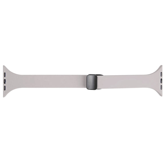 For Apple Watch SE 44mm Magnetic Buckle Slim Silicone Watch Band(Rock Grey)