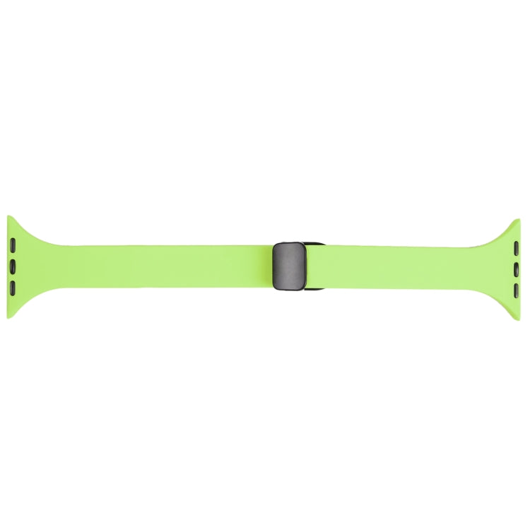 For Apple Watch 6 40mm Magnetic Buckle Slim Silicone Watch Band(Green)