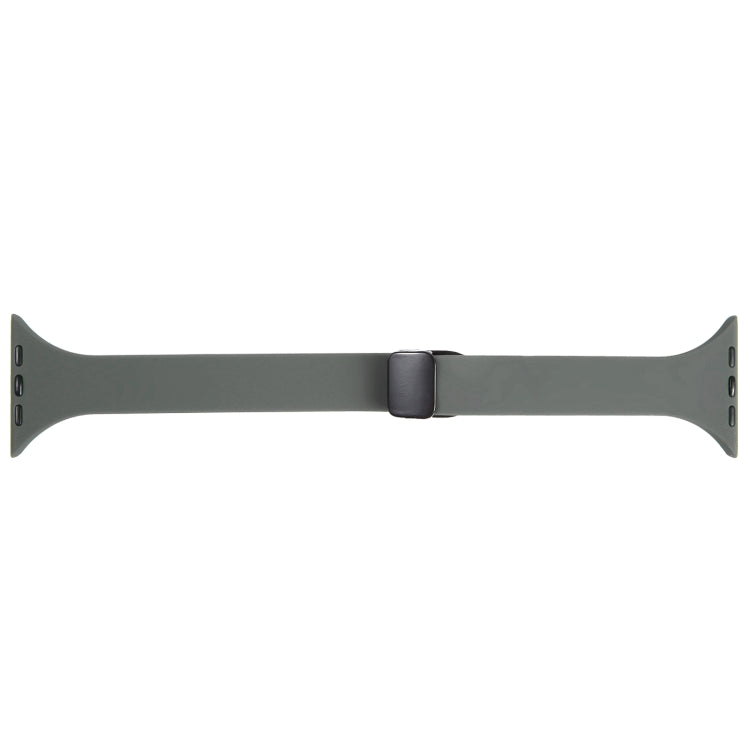 For Apple Watch 6 40mm Magnetic Buckle Slim Silicone Watch Band(Army Green)