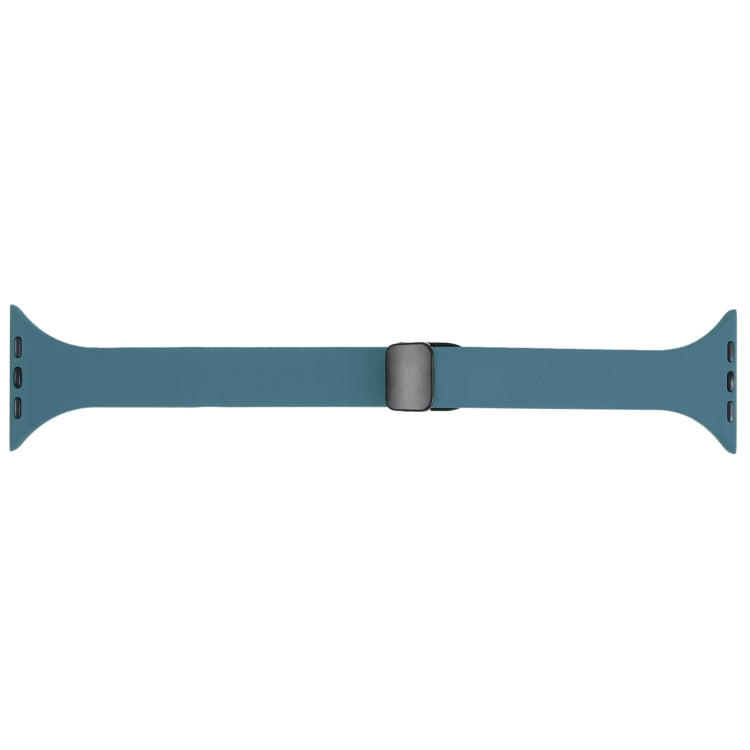 For Apple Watch 6 44mm Magnetic Buckle Slim Silicone Watch Band(Light Green)