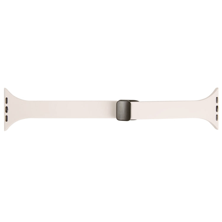 For Apple Watch 6 44mm Magnetic Buckle Slim Silicone Watch Band(Starlight)
