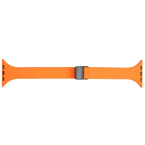 For Apple Watch 3 38mm Magnetic Buckle Slim Silicone Watch Band(Orange)