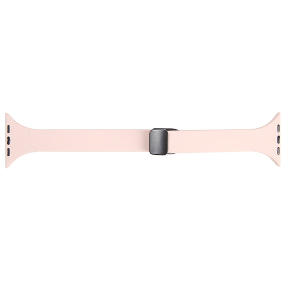 For Apple Watch 3 38mm Magnetic Buckle Slim Silicone Watch Band(Pink)