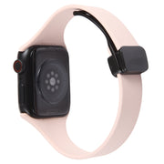 For Apple Watch 3 38mm Magnetic Buckle Slim Silicone Watch Band(Pink)