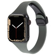 For Apple Watch 3 38mm Magnetic Buckle Slim Silicone Watch Band(Army Green) - Watch Bands by PMC TechLife | Online Shopping South Africa | PMC TechLife