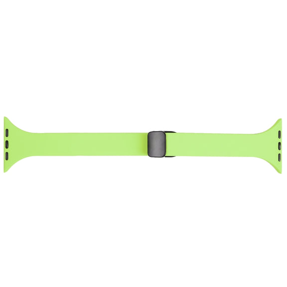 For Apple Watch 3 42mm Magnetic Buckle Slim Silicone Watch Band(Green)