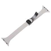 For Apple Watch 3 42mm Magnetic Buckle Slim Silicone Watch Band(Rock Grey)