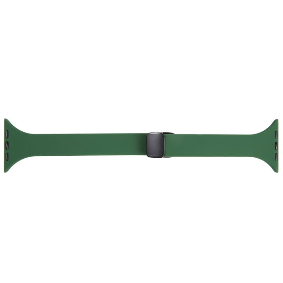For Apple Watch 38mm Magnetic Buckle Slim Silicone Watch Band(Alfalfa Grass)