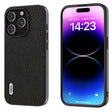 For iPhone 14 Pro ABEEL Genuine Leather Litchi Texture Phone Case(Black) - free shipping - PMC TechLife - Order now!