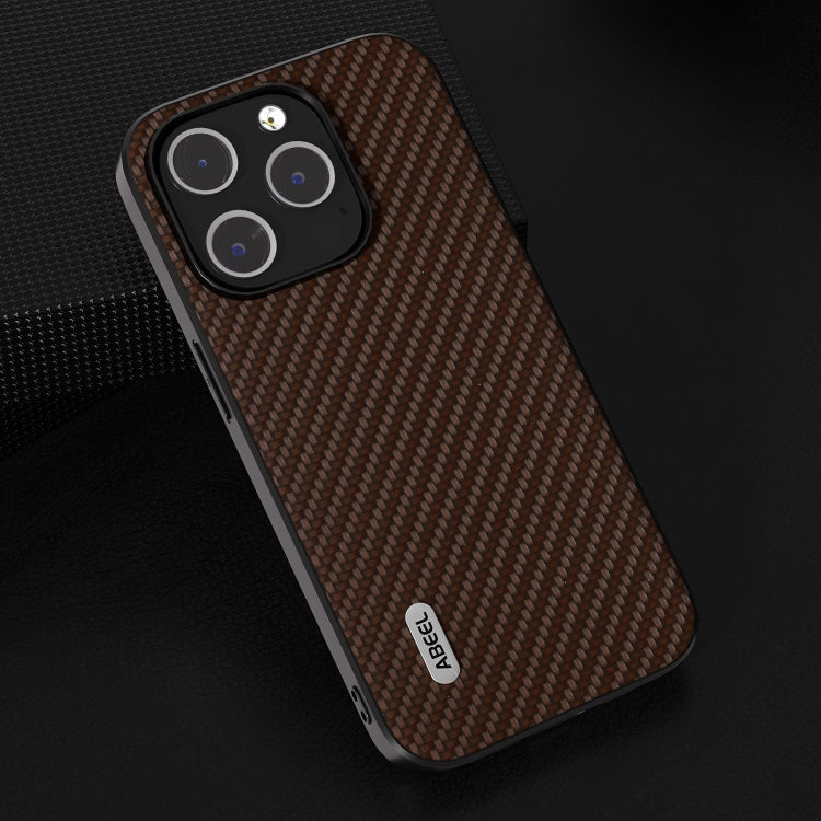 For iPhone 14 Pro ABEEL Carbon Fiber Texture Protective Phone Case(Dark Brown) - free shipping - PMC TechLife - Order now!