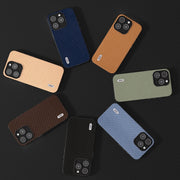 For iPhone 15 ABEEL Carbon Fiber Texture Protective Phone Case(Dark Brown)