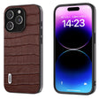For iPhone 15 ABEEL Crocodile Texture Genuine Leather Phone Case(Brown) - free shipping - PMC TechLife - Order now!