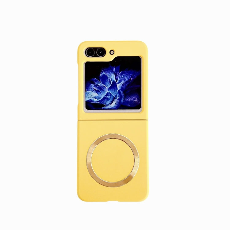 For Samsung Galaxy Z Flip5 Skin Feel Magsafe Magnetic Shockproof PC Phone Case(Yellow) - Galaxy Z Flip5 Cases by PMC TechLife | Online Shopping South Africa | PMC TechLife