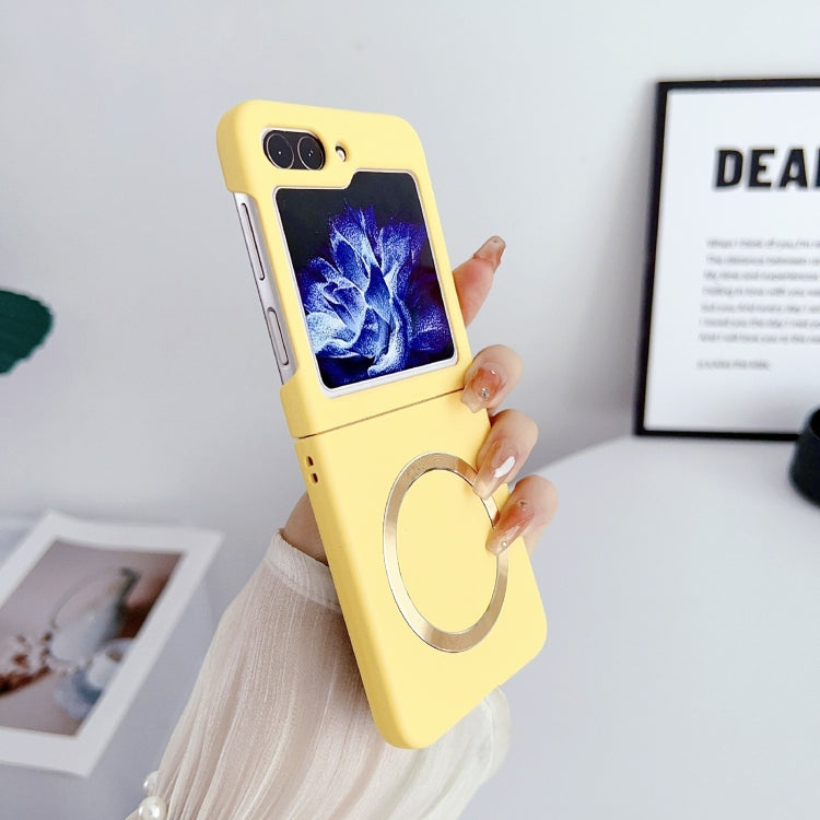 For Samsung Galaxy Z Flip5 Skin Feel Magsafe Magnetic Shockproof PC Phone Case(Yellow) - Galaxy Z Flip5 Cases by PMC TechLife | Online Shopping South Africa | PMC TechLife