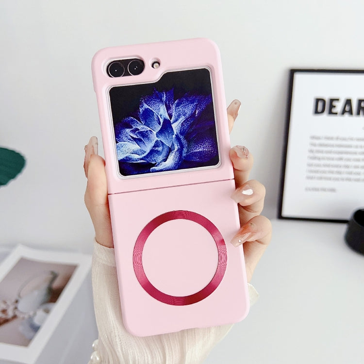 For Samsung Galaxy Z Flip5 Skin Feel Magsafe Magnetic Shockproof PC Phone Case(Pink) - Galaxy Z Flip5 Cases by PMC TechLife | Online Shopping South Africa | PMC TechLife | Buy Now Pay Later Mobicred