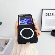 For Samsung Galaxy Z Flip5 Skin Feel Magsafe Magnetic Shockproof PC Phone Case(Black)