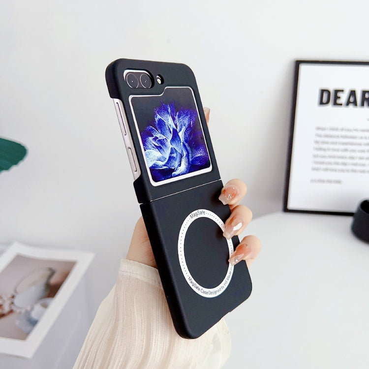 For Samsung Galaxy Z Flip5 Skin Feel Magsafe Magnetic Shockproof PC Phone Case(Black)