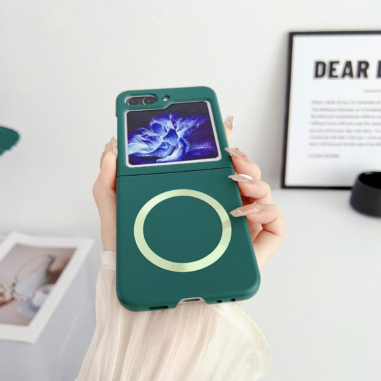 For Samsung Galaxy Z Flip5 Skin Feel Magsafe Magnetic Shockproof PC Phone Case(Dark Green) - free shipping - PMC TechLife - Order now!