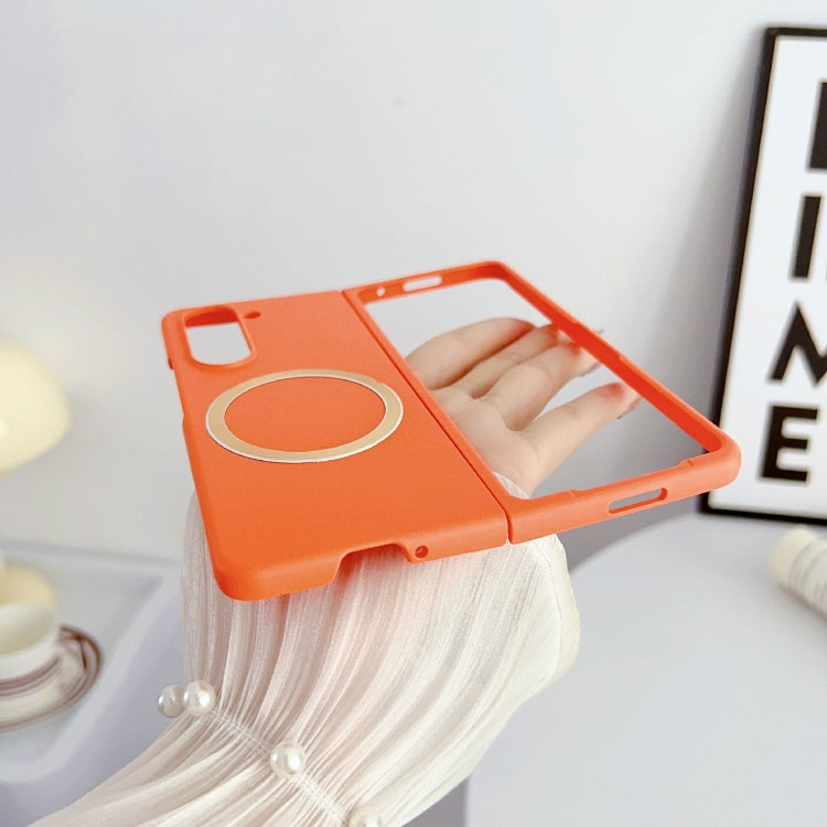 For Samsung Galaxy Z Fold5 Skin Feel Magsafe Magnetic Shockproof PC Phone Case(Orange) - Galaxy Z Fold5 Cases by PMC TechLife | Online Shopping South Africa | PMC TechLife | Buy Now Pay Later Mobicred
