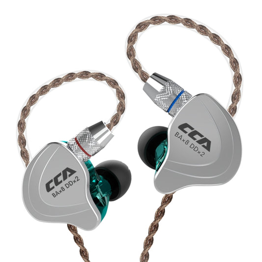 CCA CCA-C10 3.5mm Gold Plated Plug Ten Unit Hybrid Wire-controlled In-ear Earphone, Type:without Mic(Sapphire Cyan) - free shipping - PMC Jewellery - Order now!