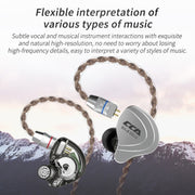 CCA CCA-C10 3.5mm Gold Plated Plug Ten Unit Hybrid Wire-controlled In-ear Earphone, Type:without Mic(Sapphire Cyan)