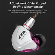 CCA CCA-C10 3.5mm Gold Plated Plug Ten Unit Hybrid Wire-controlled In-ear Earphone, Type:without Mic(Charm Black)