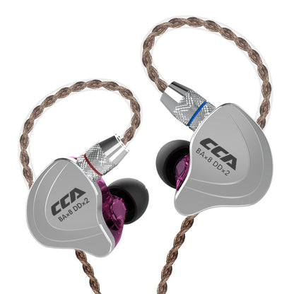 CCA CCA-C10 3.5mm Gold Plated Plug Ten Unit Hybrid Wire-controlled In-ear Earphone, Type:without Mic(Streamer Purple) - free shipping - PMC Jewellery - Order now!