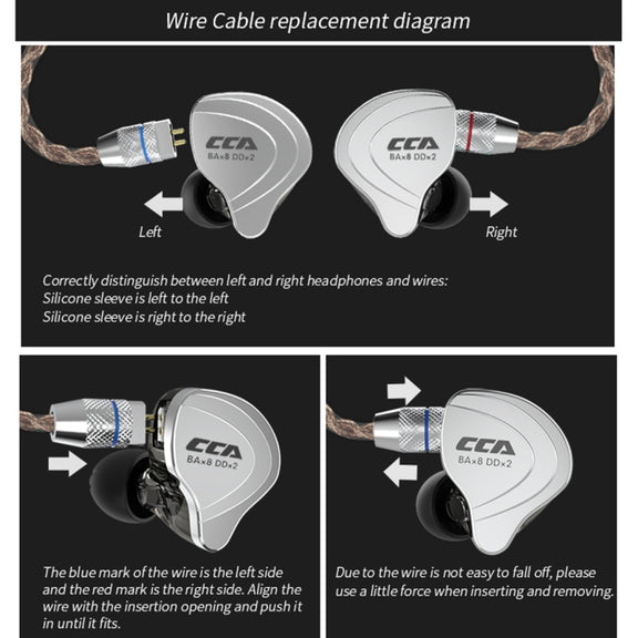 CCA CCA-C10 3.5mm Gold Plated Plug Ten Unit Hybrid Wire-controlled In-ear Earphone, Type:without Mic(Streamer Purple)