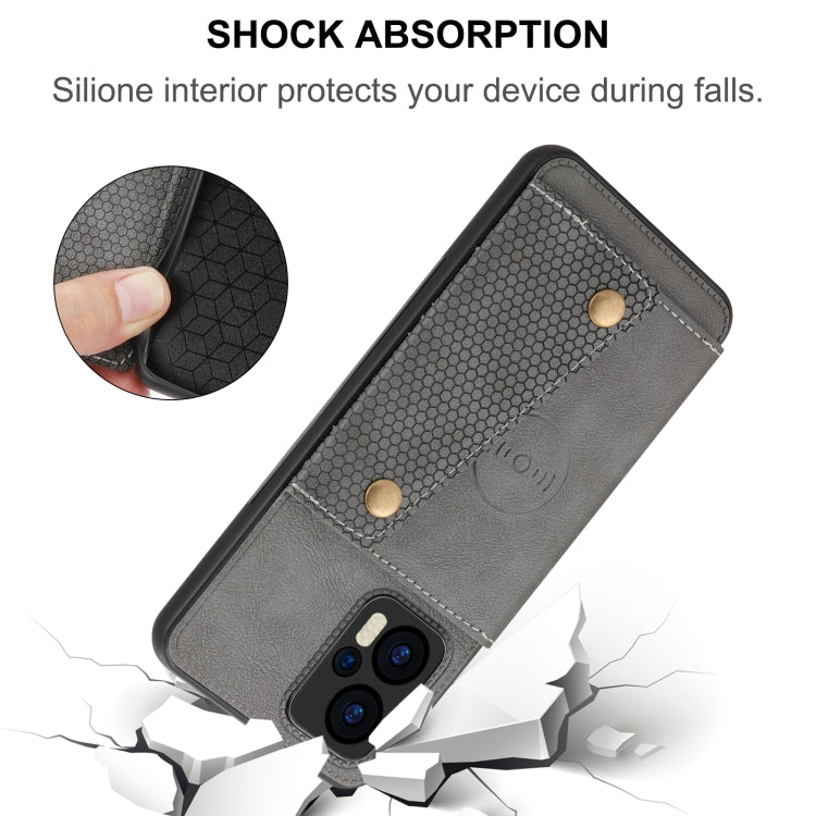 For Xiaomi Redmi Note 12 Turbo/Poco F5 Double Buckle Card Slots Magnetic Phone Case(Black) - free shipping - PMC TechLife - Order now!