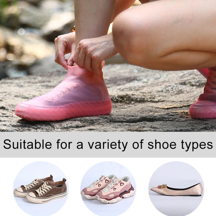 Silicone Non-slip Thickened Wear-resistant Water-resistant Shoe Boots Cover, Size:M(Black)