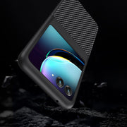 For Motorola Razr 40 Ultra Ultra-thin Carbon Fiber Texture Printing Phone Case(Black Blue)