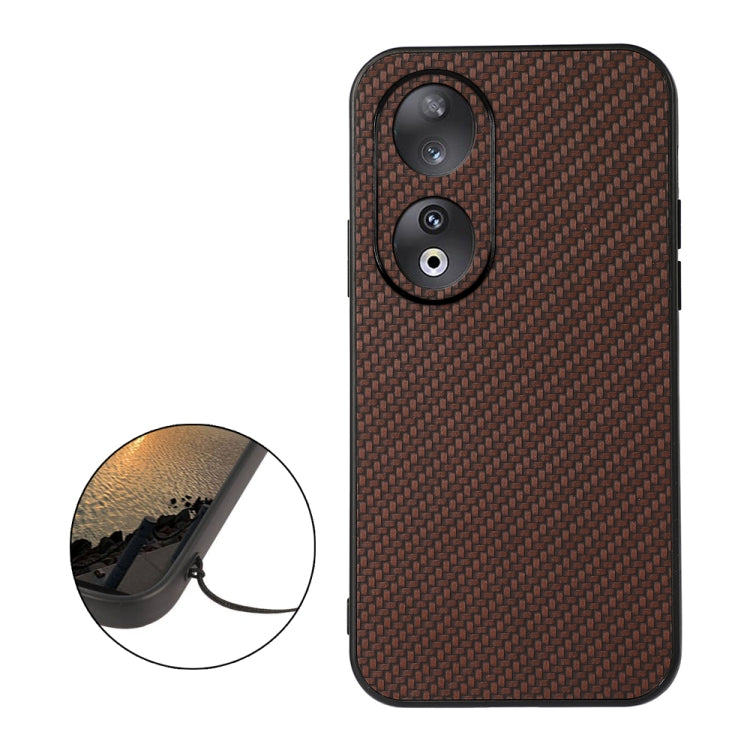 For Honor 90 Carbon Fiber Texture Shockproof Phone Case(Brown) - free shipping - PMC TechLife - Order now!