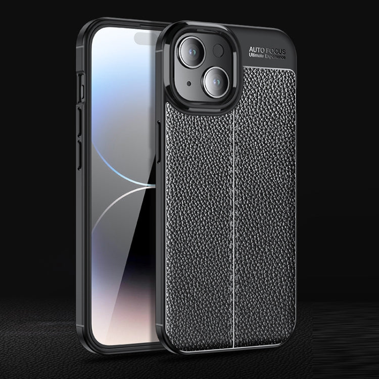 For iPhone 15 Litchi Texture Shockproof TPU Phone Case(Black) - free shipping - PMC TechLife - Order now!