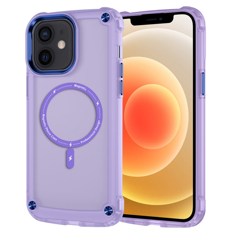 For iPhone 12 / 12 Pro Skin Feel TPU + PC MagSafe Magnetic Phone Case(Transparent Purple) - free shipping - PMC TechLife - Order now!
