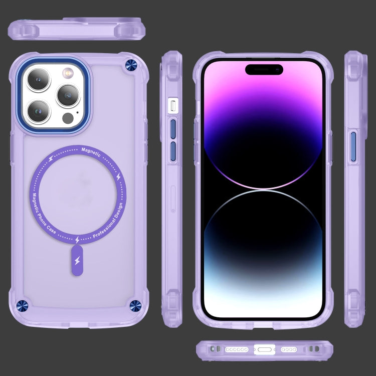 For iPhone 12 / 12 Pro Skin Feel TPU + PC MagSafe Magnetic Phone Case(Transparent Purple) - free shipping - PMC TechLife - Order now!