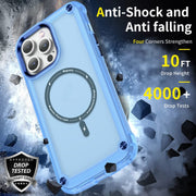 For iPhone 15 Plus Skin Feel TPU + PC MagSafe Magnetic Phone Case(Transparent Blue)