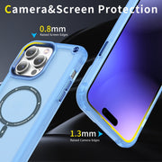 For iPhone 15 Plus Skin Feel TPU + PC MagSafe Magnetic Phone Case(Transparent Blue)
