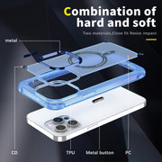 For iPhone 15 Plus Skin Feel TPU + PC MagSafe Magnetic Phone Case(Transparent Blue)