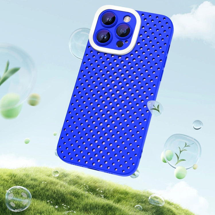 For iPhone 14 Pro Hollow Heat Dissipation TPU Phone Case(Blue)