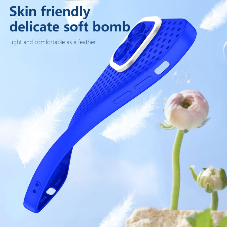 For iPhone 14 Pro Hollow Heat Dissipation TPU Phone Case(Blue)