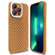 For iPhone 13 Pro Hollow Heat Dissipation TPU Phone Case(Brown)