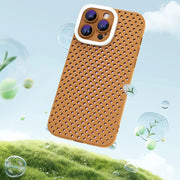 For iPhone 13 Hollow Heat Dissipation TPU Phone Case(Brown)