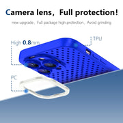 For iPhone 12 Hollow Heat Dissipation TPU Phone Case(Blue)